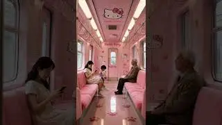 Hello Kitty Subway! Would you loke to ride? #subway #hellokitty #travel #transport