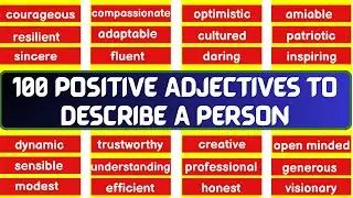100 Positive Adjectives to Describe a Person | Improve Your Vocabulary & Speaking Skills #english