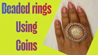 Bead embroidery ring making tutorial. Coin ring DIY idea. # bead embroidery #diybeadedjewelry