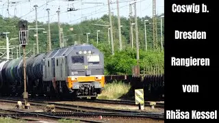 Rangiervorgänge in Coswig vom Rhäsa Kesselzug