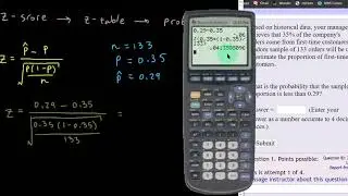 EXAMPLE from HW:  Sampling Distribution of the Proportion - How to Find Probability (Part 3)