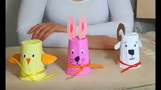 Wielkanocny baranek, kurczaczek i zajączek z plastikowych kubeczków. Domowe Studio Uśmiechu odc.8