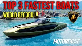 Top 3 Fastest BOATS in The Crew Motorfest l 3 World Records Set during video recording!
