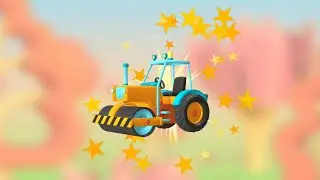 Road repair by roller, Animation video
