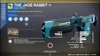 The Jade Rabbit Exotic Weapon & Catalyst &ndash; Destiny 2
