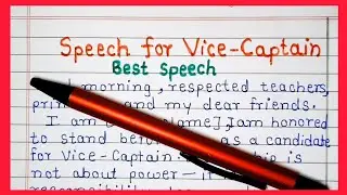 Simple and Effective Vice-Captain Speech | School Election Speech | Leadership Speech for Students