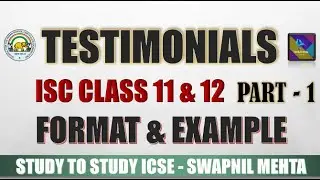 Testimonial Writing ISC class 11 & 12 | Directed Report Writing Format Testimonial from Principal