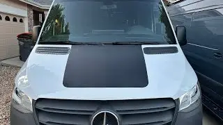 Sprinter Hood Vinyl Wrap Hack to stop sun glare!