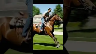 AI Made the Most Unreal Roof-to-Horse Jump Ever 🏠🐴#aiart  #aivideo  #aicreation