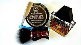 Feather Artist Club SR Shavette. Taylor of Old Bond Street Tobacco Leaf. Yaqi 28mm Brush.