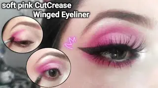 How To Soft Pink Cut Crease With Winged Eyeliner | Eye Makeup Video Step By Step 💕🦋