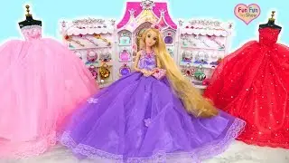 Barbie Rapunzel Cinderella Elsa Snow White doll Dress up Gaun boneka Barbie Vestido de boneca