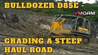 Bulldozer D85E Grading an Uphill Haul Road | Mining Operation