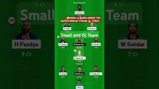🇮🇳India vs🇧🇩 Bangladesh T20 match DREAM 11TEAM 💪#fantasycricketToday  #dream  SML league GL League🙏🙏