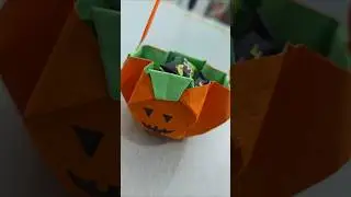 Paper Halloween Bag Craft idea | halloween craft video #viralshort #halloween #youtubeshorts #shorts