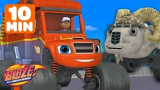 Blaze Transforms to STOP Big Horns & Dinosaurs! 🦕 w/ AJ & Gabby | Blaze and the Monster Machines