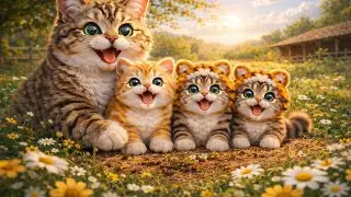 Mama Cat & Kittens on the Farm – So Heartwarming 😻