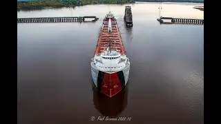 The Bong Bridge Master Salute! Philip R Clarke Departing C Reiss Dock, passing Grassy Point