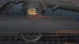 Deserted Swing Bridge Stock Video