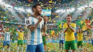 Argentina vs Brasil Animation football match highlight #Messi #Neymar 