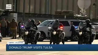 Former President Trump attends NCAA Wrestling Tournament in Tulsa