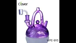 WPE-893 14mm Female Kettle-Style Dab Rig with Dome Perc and Banger &ndash; 6.3-Inch Compact Design