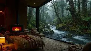 Best Sleep Sounds, Fireplace Burning Logs + Forest Stream Sounds