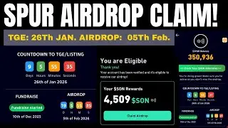 SPUR PROTOCOL AIRDROP CLAIM 🔥 $SON TOKENS ALLOCATION  ✅ TGE/LISTING 26Th JAN. AIRDROP 05Th FEB. !!✅