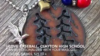 I Love Baseball Necklaces by Duct Tape and Denim