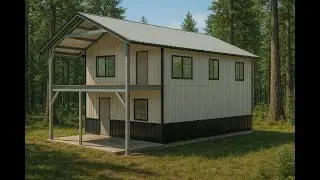 Dream 24x30 Barndominium Kit: Expandable, Fire-Resistant [With Front Porch]