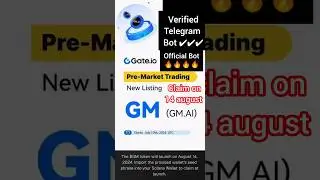 New telegram bot | New airdrop Gate.io official bot | New mining project
