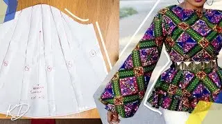 Блузка с баской и рукавами-фонариками [Урок по выкройке] | Ким Дэйв