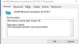 🌏 Устройство Intel Ethernet Lan не может запуститься, исправлен код 10