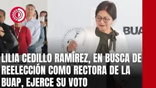 Lilia Cedillo Ram&iacute;rez, en busca de reelecci&oacute;n como rectora de la BUAP, ejerce su voto