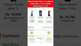 Redmi Note 11 vs Redmi Note 11s vs Redmi Note 11 Pro| Price | Specification | full comparison#shorts