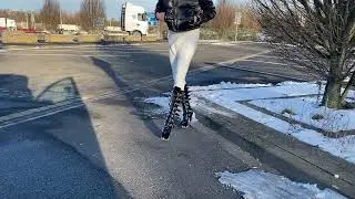 white winter 2026 - #pleaser #boots #asmr #highheels #latex #pufferjacket