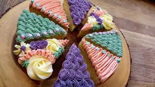 Buttercream Decorated Individual Cake Slice (cake trend 2020) . . . how to