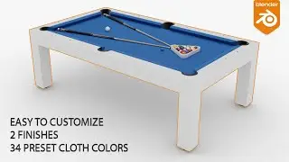 Pool table 1 by CG craM - PBR Customizable Low-poly 3D model