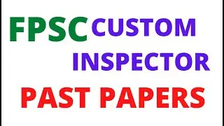 Custom Inspector Test  Preparation FPSC Past Papers Solved Answers