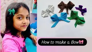 How to make a Bow🎀  #bow #public #Ayra #children #amazing #craft #everyone #viral 