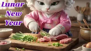Cat siblings celebrate with homemade Tteokguk and friends #cutcats #catvideos #funnycatsvideos
