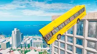 Buses Falls Off Building | BeamNG.drive