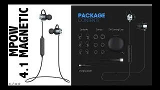 MPOW wireless bluetooth 4.1 Magnetic headphone Stereo Sport sweat proof earphones Aliexpres Unboxing