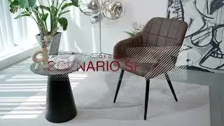 Ofcasa Brown Faux Leather Dining Chairs Upholstered Accent Armchairs