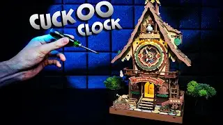 Built Cuckoo Clock model with Pendulum out of Wood | ROKR 3D Puzzle LC901C Robotime Kit