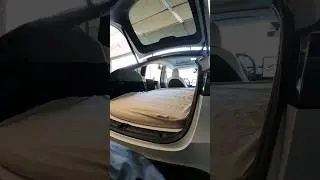 Car camping setup In the Tesla Model Y! #tesla #camping #carcamping #teslamodely #minimalist #usa