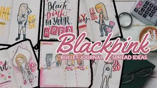 BLACKPINK 🖤💗 MINI HAND DRAWN PLANNER 12 | KPOP BUJO IDEAS WITH ME | DIY PLANNER