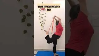 spine stretching with belt + hamstring muscle stretching 🧿🧘&zwj;♀️🤗 #yoga #viral #youtubeshorts #youtube