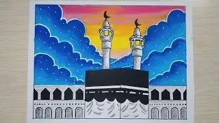 cara menggambar Mekah sangat mudah