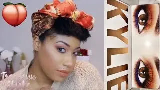 MAKEUP TUTORIAL USING THE KYLIE COSMETICS  ROYAL PEACH PALETTE + IS IT WORTH IT? | TRACYANN CLARKE